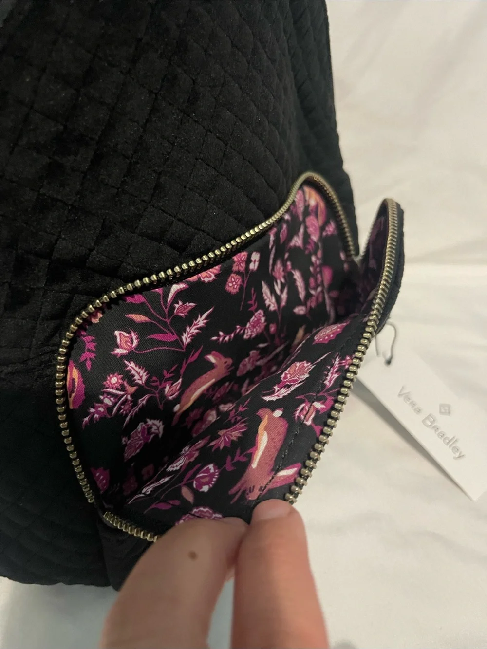 Vera Bradley Iconic Black Quilted Mini Backpack NWT - Picture 3 of 7